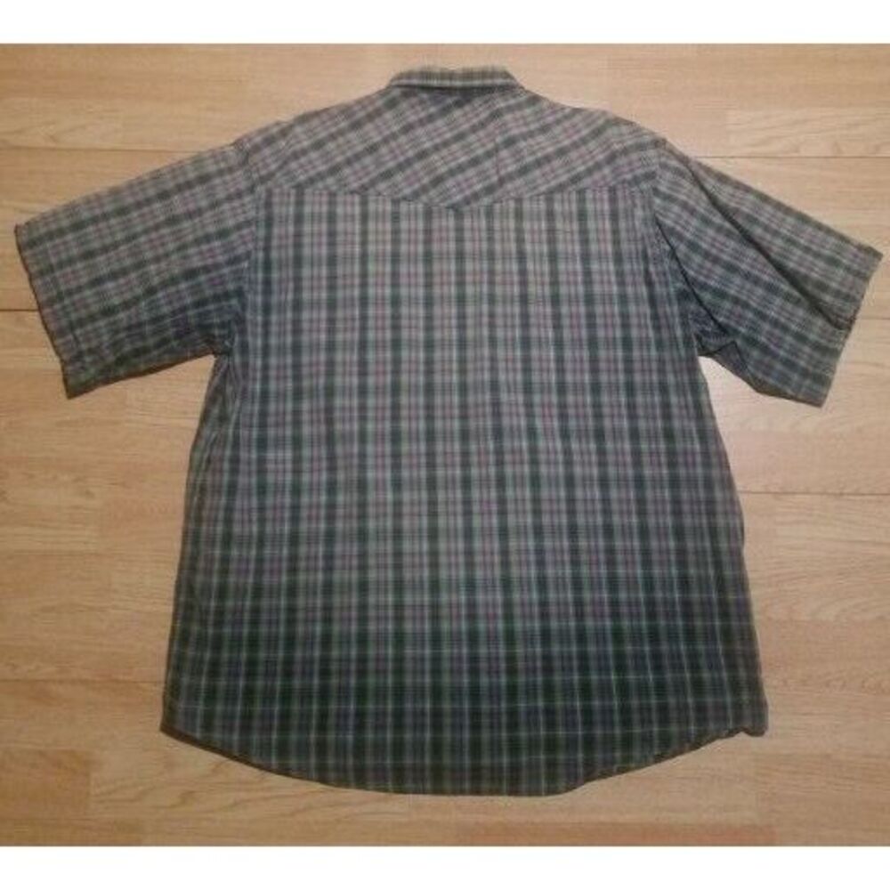 Cowboy Hardware Mens 2XL Pearl Snap Short Sleeve Western Shirt‎ Plaid Heavy Duty - Picture 7 of 7